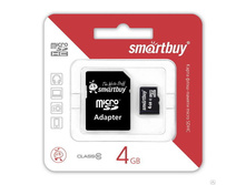 ����� ������ SmartBuy 4 GB (micro Secure Digital,SDHC,class10) � ��������� SD