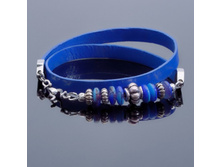 Czech Glass Beads and Leather Cord Bracelet-2.jpg