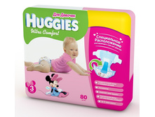 4016, HUGGIES Ultra Comfort ���������� ��� �������  3/80 ��  (5-9 ��) - 972 ���.