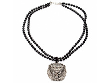 Lion pendant & Czech Glass Beads Necklace.jpg