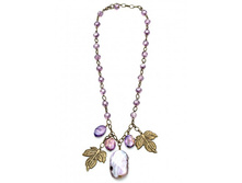 Agate Bead & Leaf Charms Necklace.jpg