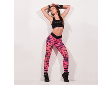 PINK CAMMO TORN LEGGING