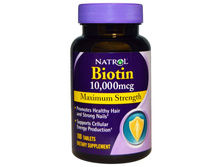 Natrol, Biotin, Maximum Strength, 10,000 mcg, 100 Tablets