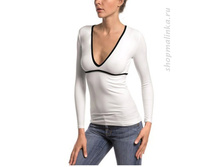 215 ��� ��������  T-Shirt sc V con bordo a contr