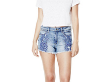 1981 High-Rise Pineapple Denim Shorts in Vessel Wash