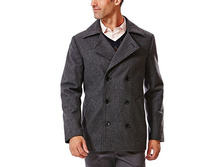 Men's Haggar(R) Modern-Fit Double-Breasted Melton Wool-Blend Peacoat   $79.99