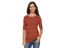 Women's Croft & Barrow(R) Shadow-Stripe Boatneck Sweater   $12.99