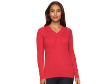 Women's Croft & Barrow(R) Essential Ribbed V-Neck Sweater   $12.99