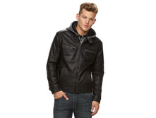 Men's Rock & Republic(R) Hooded Faux-Leather Jacket   $65.00