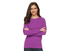 Women's Croft & Barrow(R) Cable-Knit Crewneck Sweater   $12.99