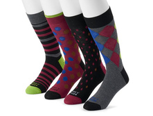 Men's Funky Socks 4-pack Crew Socks  $7.99