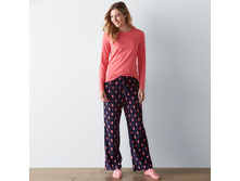 Women's SONOMA Goods for Life(TM) Pajamas: Knit & Microfleece PJ Set with Socks   $19.99