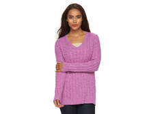 Women's Croft & Barrow(R) V-Neck Cable Knit Sweater   $12.99