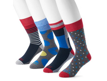 Men's Funky Socks 4-pack Crew Socks  $7.99