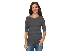 Women's Croft & Barrow(R) Shadow-Stripe Boatneck Sweater   $12.99