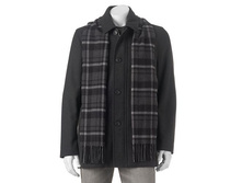 Big & Tall Dockers Wool-Blend Car Coat with Plaid Scarf   $79.99