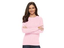 Women's Croft & Barrow(R) Cable-Knit Crewneck Sweater   $12.99