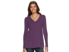 Women's Croft & Barrow(R) Ribbed V-Neck Swing Sweater   $29.99