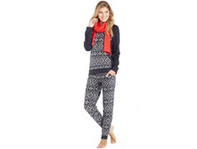 Women's Cuddl Duds Pajamas: Cozy Nights 3-Piece Pajama Set with Scarf   $34.99