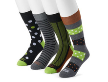 Men's Funky Socks 4-pack Crew Socks  $7.99