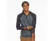 Men's Tony Hawk Colorblock Hooded Henley Tee   $13.60