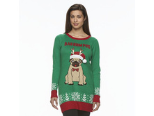 Women's Christmas Crewneck Tunic Sweater   $24.99