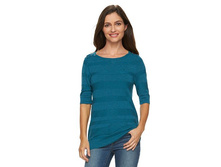 Women's Croft & Barrow(R) Shadow-Stripe Boatneck Sweater   $12.99