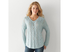 Women's SONOMA Goods for Life(TM) Cable Knit V-Neck Sweater   $21.99