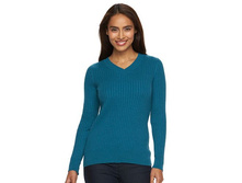 Women's Croft & Barrow(R) Essential Ribbed V-Neck Sweater   $12.99
