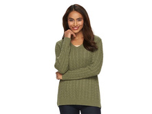 Women's Croft & Barrow(R) V-Neck Cable Knit Sweater   $12.99