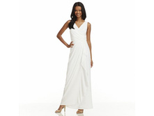 Women's Chaps Surplice Drape-Front Full-Length Dress   $79.99