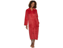 Women's Croft & Barrow(R) Long Plush Zip Lounger Robe  $29.99