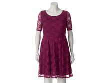 Juniors' Plus Size Wrapper Lace A-Line Dress   $20.99