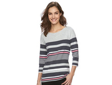 Women's Croft & Barrow(R) Embellished Boatneck Tee  $14.99