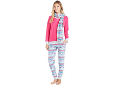 Women's Cuddl Duds Pajamas: Cozy Nights 3-Piece Pajama Set with Scarf   $34.99