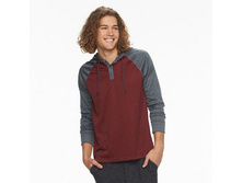 Men's Tony Hawk Colorblock Hooded Henley Tee   $13.60