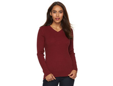 Women's Croft & Barrow(R) Essential Ribbed V-Neck Sweater   $12.99