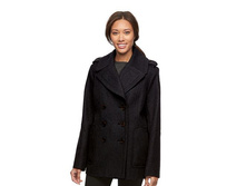 Women's Croft & Barrow(R) Double-Breasted Wool Blend Peacoat   $89.99