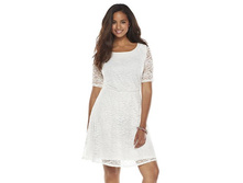 Juniors' Plus Size Wrapper Lace A-Line Dress   $20.99