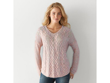 Women's SONOMA Goods for Life(TM) Cable Knit V-Neck Sweater   $21.99
