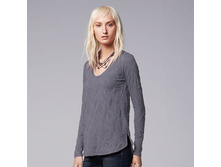 Women's Simply Vera Vera Wang Crinkle Scoopneck Tee  $19.99