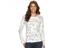 Women's Croft & Barrow(R) Crewneck Holiday Tee   $12.99