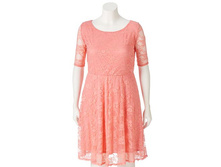Juniors' Plus Size Wrapper Lace A-Line Dress   $20.99