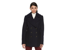 Women's Croft & Barrow(R) Double-Breasted Wool Blend Peacoat   $89.99