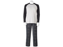 Men's Heat Holders Raglan Tee & Plaid Microfleece Lounge Pants   $29.99