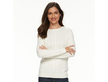 Women's Croft & Barrow(R) Cable-Knit Crewneck Sweater   $12.99