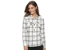 Women's Croft & Barrow(R) Plaid Flannel Shirt  $24.99
