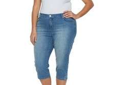Plus Size Gloria Vanderbilt Jordyn Embroidered Denim Capris   $44.99