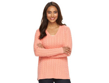 Women's Croft & Barrow(R) V-Neck Cable Knit Sweater   $12.99