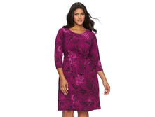 Plus Size Dana Buchman Printed Twist-Front Dress   $40.60